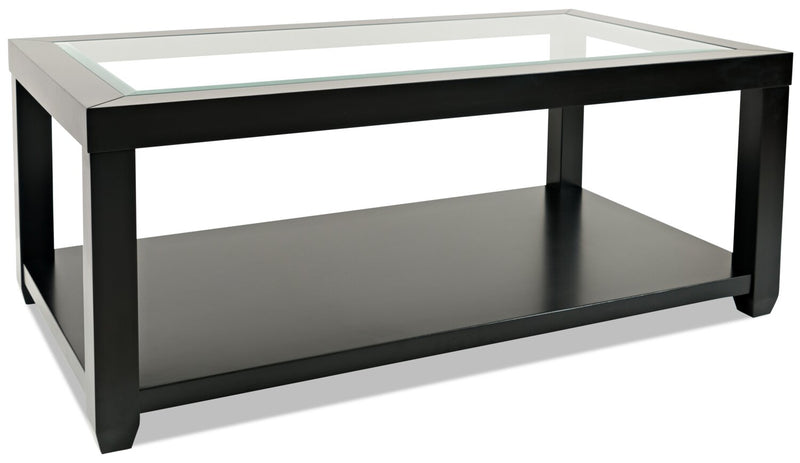 Corey Coffee Table – Black - Modern style Coffee Table in Black Acacia, Glass
