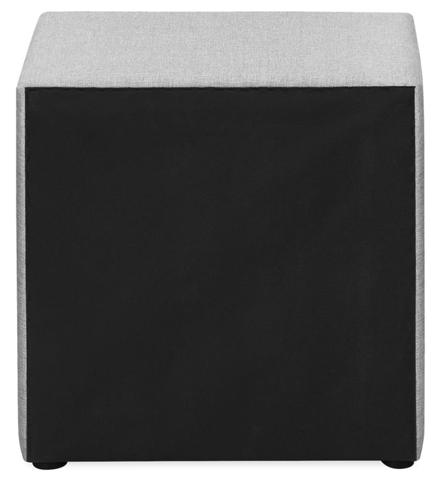 Table de nuit rembourrée Zara de 20,5 po (l) x 20,75 po (H) à 2 tiroirs - grise
