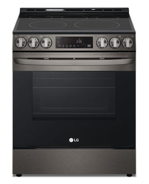 Cuisinière intelligente électrique LG de 6,3 pi³ avec friture à air et convection par ventilateur - acier inoxydable noir Smudge-ProofMD - LSEL6333D