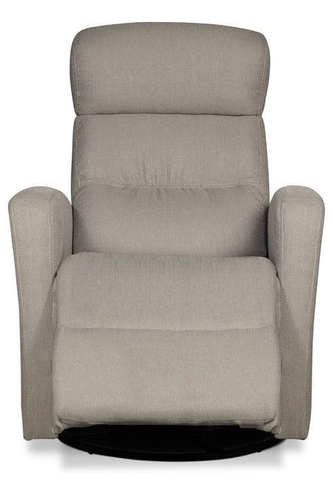 Fauteuil berçant, pivotant et inclinable Penny de 29,1 po en tissu d’apparence lin - taupe