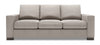 Sofa-lit personnalisable Track de Sofa Lab de 85 po fabriqué au Canada en tissu d’apparence lin avec accoudoirs rectilignes - gris Pax Slate