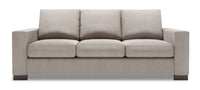  Sofa-lit Track de Sofa Lab de 85 po fabriqué au Canada en tissu d’apparence lin avec accoudoirs rectilignes - gris Pax Slate 