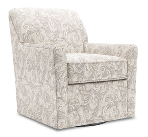 Fauteuil d’appoint pivotant Sofa Lab personnalisable de 31 po fabriqué au Canada en tissu - Dove multicolore