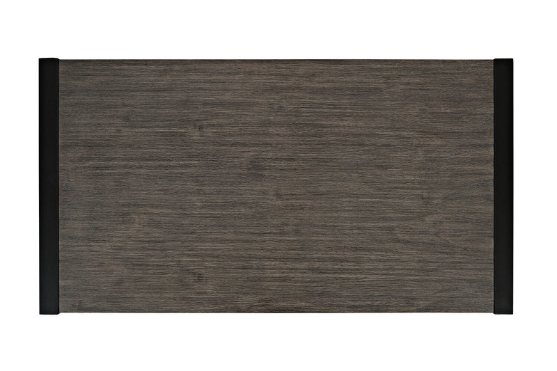 Table à café moderne Apex 48 po avec tablette - grise avec pattes en métal noir