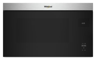 Whirlpool 1.1 Cu. Ft. Flush Over-the-Range Microwave with 900 Watts Cooking - Fingerprint Resistant … | Four à micro-ondes à hotte intégrée Whirlpool de 1,1 pi³ à installation affleurée avec cuisson à 900…