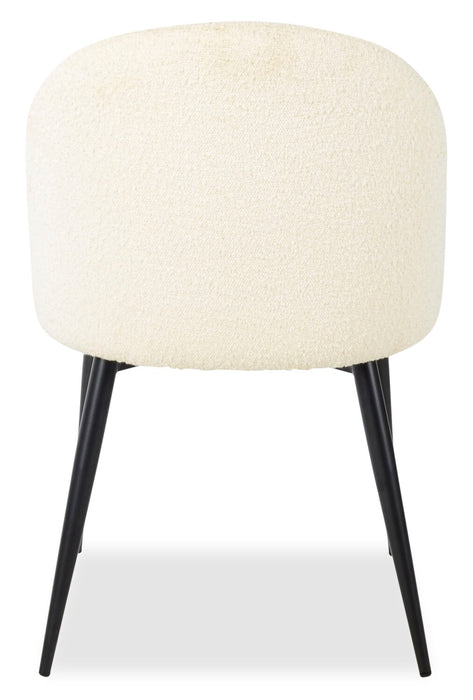 Chaise de salle à manger Bali en tissu bouclé et en métal - taupe