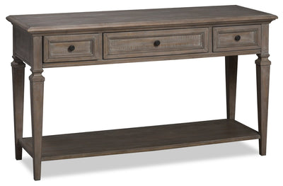 Lancaster 50" Traditional Sofa Table with Storage and Shelf - Grey and Bronze Pine|Table de salon traditionnelle Lancaster de 50 po avec rangement et tablette - grise et pin bronze