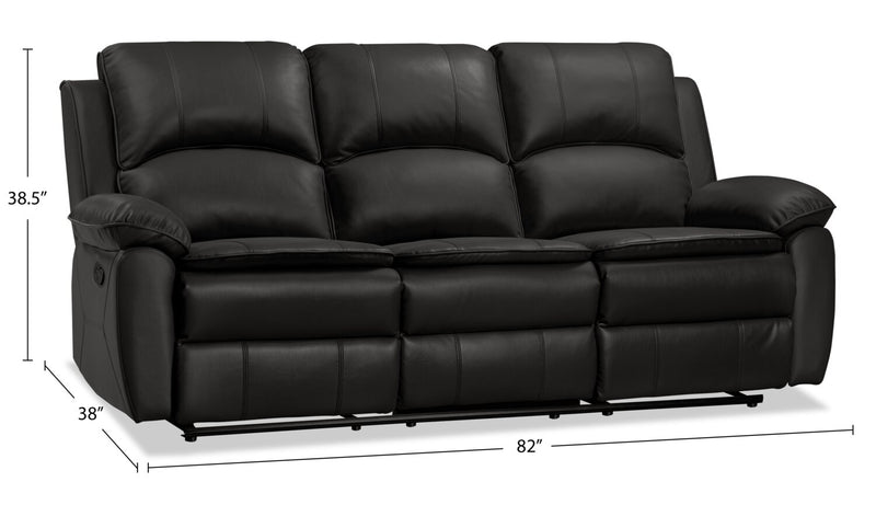 Sofa inclinable Chandler de 82 po en tissu d’apparence cuir - gris