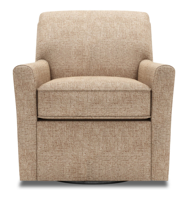 Fauteuil d’appoint pivotant Sofa Lab personnalisable de 31 po fabriqué au Canada en tissu de chenille - taupe Luxury Taupe
