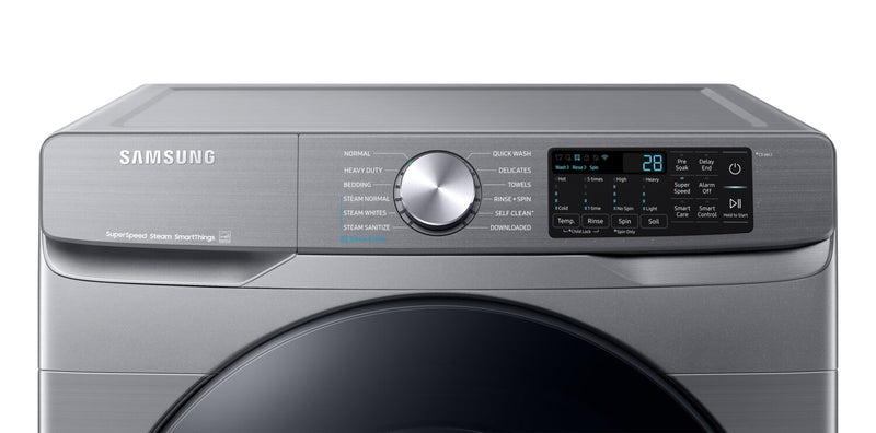 Laveuse à chargement frontal de 5,2 pi³ et sécheuse électrique de 7,5 pi³ de Samsung - platine