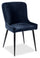["Chaise de salle à manger Lexi en tissu d’apparence velours et en métal - bleue"]