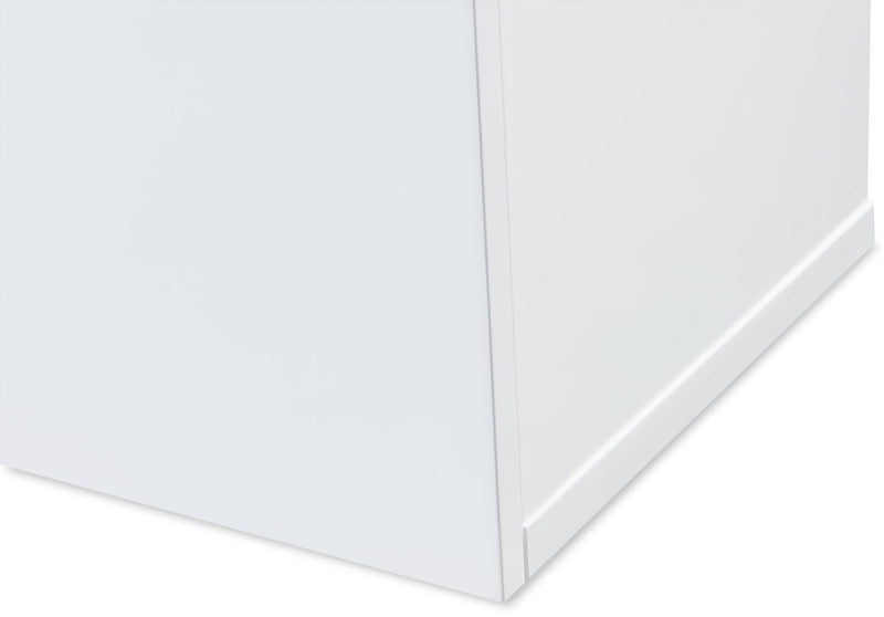 Meuble pour téléviseur moderne Adam de 78 po avec rangement et système de gestion des câbles pour téléviseurs jusqu’à 85 po - blanc