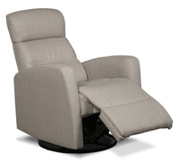  Fauteuil berçant, pivotant et inclinable Penny de 29,1 po en tissu d’apparence lin - taupe