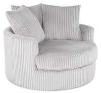  Fauteuil d’appoint Cuddler Grande de 48 po fabriqué au Canada en tissu de chenille - gris Groove Mist