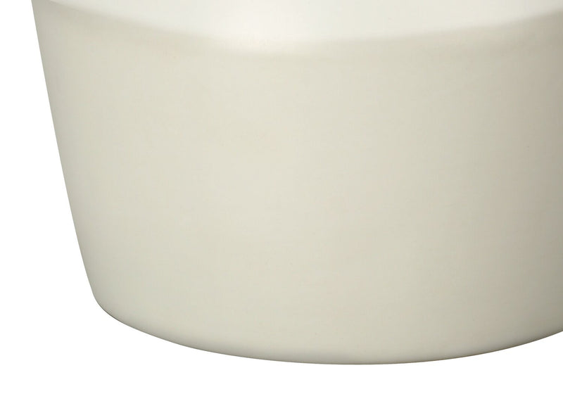 Lampe de table de 17 po en céramique crème avec abat-jour cylindrique lin