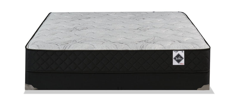 Ensemble matelas à profil bas à plateau régulier dans une boîte Autumn de Springwall pour grand lit