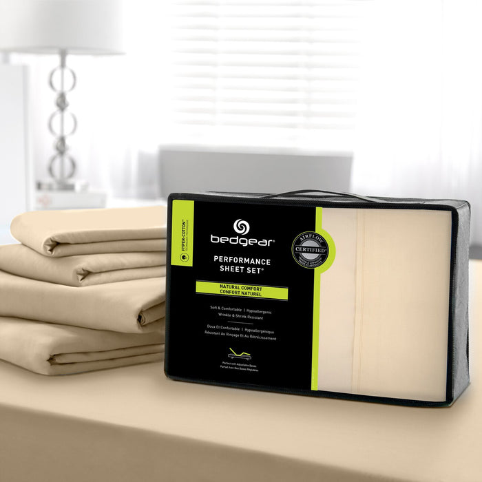 Ensemble de draps Hyper-Cotton BEDGEARMD 4 pièces pour grand lit - Champagne