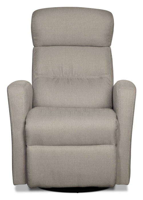 Fauteuil berçant, pivotant et inclinable Penny de 29,1 po en tissu d’apparence lin - taupe
