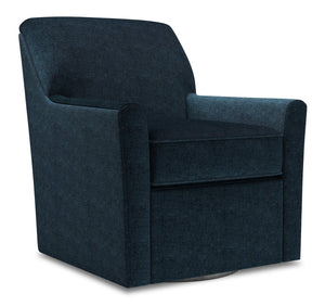 Fauteuil d’appoint pivotant Sofa Lab personnalisable de 31 po fabriqué au Canada en tissu - bleu Luxury Indigo