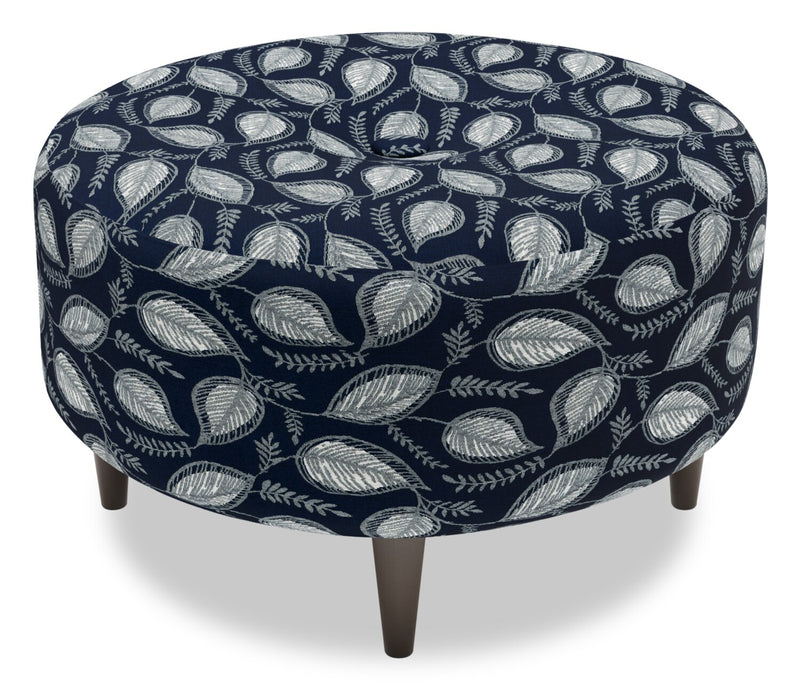 Pouf personnalisable The Curve de Sofa Lab de 31 po fabriqué au Canada en tissu - Midnight multicolore