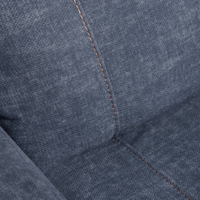 Fauteuil pivotant, coulissant et inclinable Jeffry de 30,3 po en tissu de velours - bleu indigo