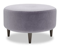 Pouf The Curve de Sofa Lab de 31 po fabriqué au Canada en tissu de velours - gris Granite Grey