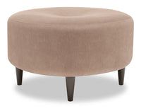  Pouf The Curve de Sofa Lab de 31 po fabriqué au Canada en tissu d’apparence lin - brun Pax Wicker 