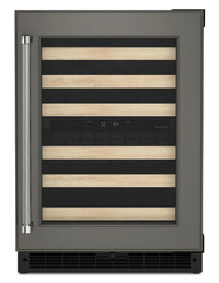 Réfrigérateur à vin KitchenAid de 5 pi³ et de 24 po sous le comptoir - panneau personnalisable - KUW…