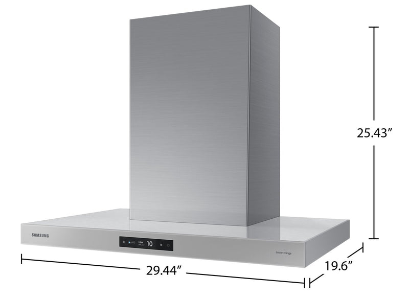 Hotte cheminée intelligente Bespoke de Samsung 30 po de série 7 - NK30CB700WCGAA