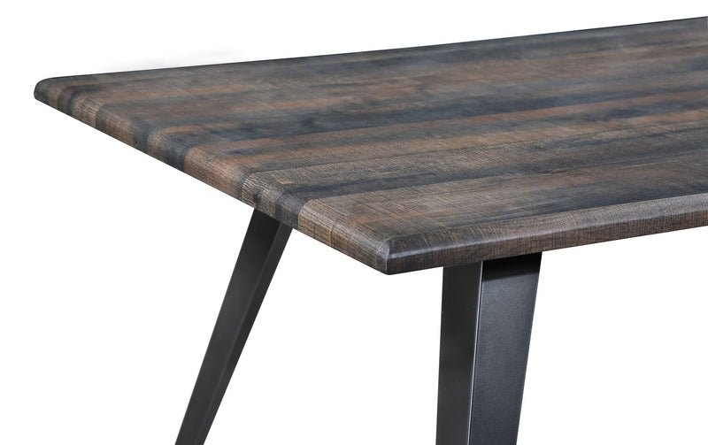 Ensemble de salle à manger Amos 5 pièces en métal avec table de 60 po (L) et 4 chaises - brun