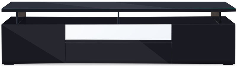 Meuble pour téléviseur moderne Adam de 78 po avec rangement et système de gestion des câbles pour téléviseurs jusqu’à 85 po - noir