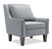 Fauteuil d’appoint club Sofa Lab de 29 po fabriqué au Canada en tissu de velours avec pattes en bois - gris