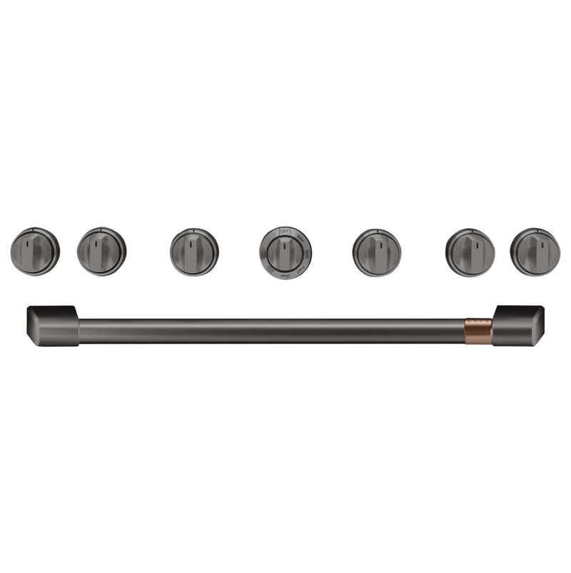Café Handle and Knob Set for 36" Range in Brushed Black - CXPR6HKPMBT 