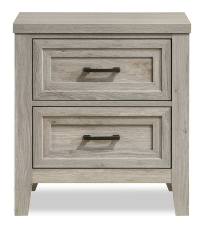 Lara Bedside 2-Drawer Nightstand, 23.6"W x 25.6"H - Antique Grey | Table de nuit Lara de 23,6 po (L) x 25,6 po (H) à 2 tiroirs - gris antique
