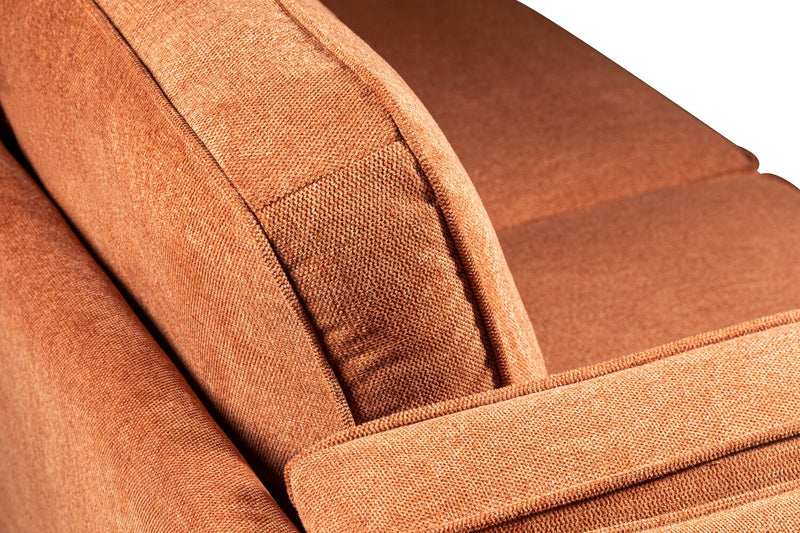 Sofa Kassia de Kort & Co. de 90,6 po en tissu d’apparence lin avec base et pattes en bois - orange