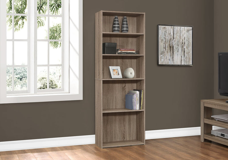 Bibliothèque Slade de 24,75 po à 5 tablettes - taupe foncé