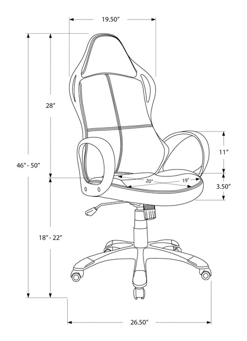Fauteuil de jeu Skylar de 26,5 po - noir et rouge