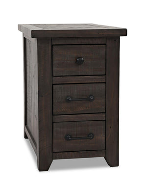 Morgan Chairside Table with USB - Brown | Table de fauteuil Morgan avec port USB - brune | MORBRCST