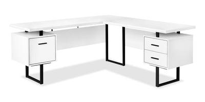 Marnie Reversible L-Shaped Corner Desk - White/Black 