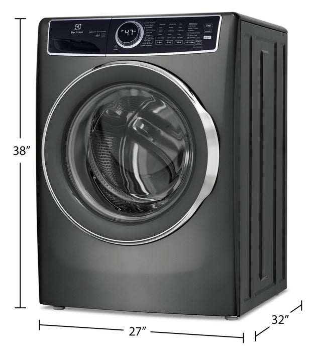 Laveuse à la vapeur haute efficacité Electrolux à chargement frontal de 4,5 pi³ - titane - superposable - ELFW7537AT