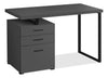 Bureau réversible Clayton de 47,25 po à 3 tiroirs - gris foncé