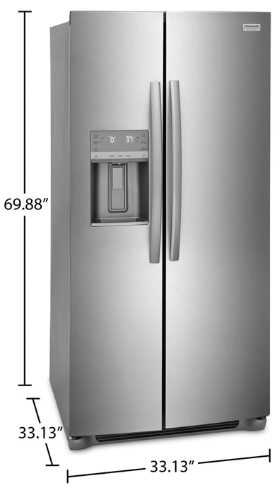 Réfrigérateur Frigidaire Gallery de 22,3 pi³ et de 33 po de profondeur standard à compartiments juxtaposés - acier inoxydable Smudge-ProofMD - GRSS2352AF