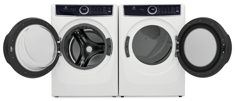 Laveuse à chargement frontal de 5,2 pi³ et sécheuse à gaz de 8 pi³ de Electrolux - blanches