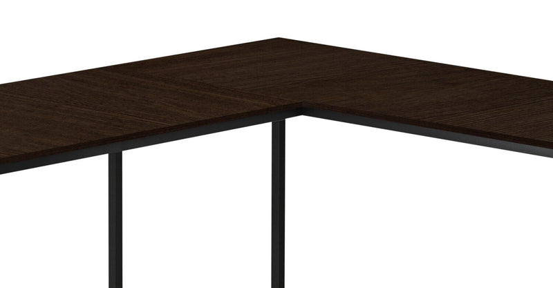Bureau en coin en forme de L Karter de 58,25 po - espresso