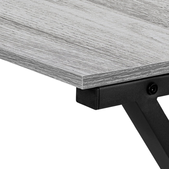 Bureau en coin en forme de L Lidia de 55,25 po - gris