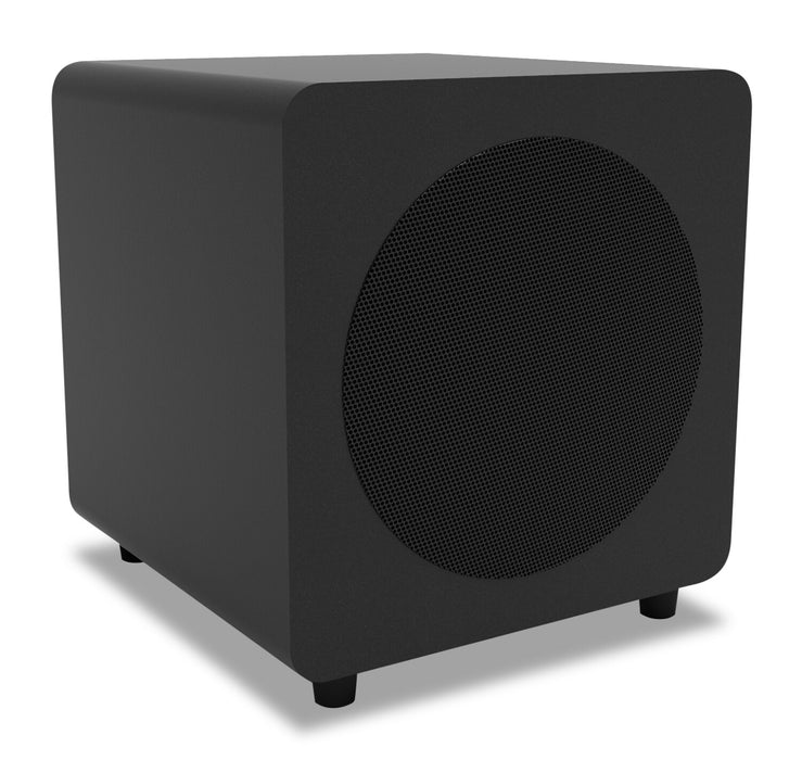 Caisson d’extrêmes graves amplifié et étanche Kanto SUB8 de 300 W de 8 po - noir