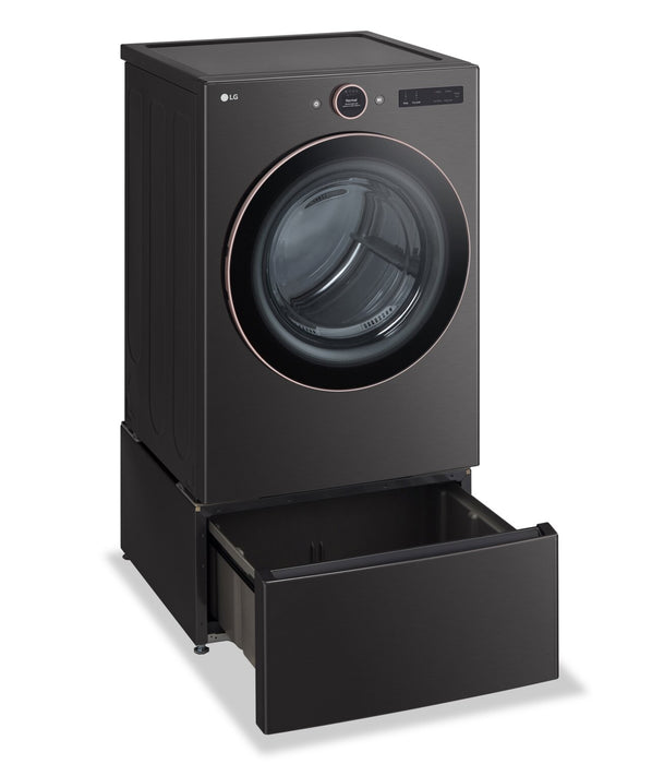 Sécheuse électrique intelligente LG de 7,4 pi³ avec vapeur - acier noir - superposable - DLEX6500B