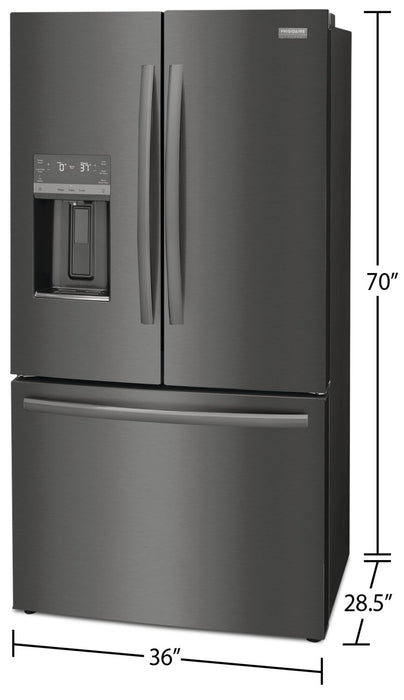 Réfrigérateur Frigidaire Gallery de 22,6 pi³ et de 36 po de profondeur comptoir à portes françaises - acier inoxydable noir Smudge-ProofMD - GRFC2353AD