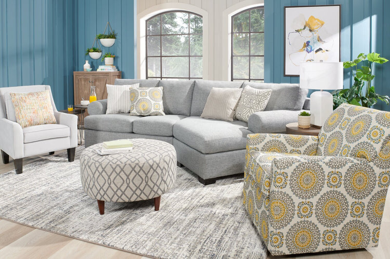 Fauteuil d’appoint pivotant Sofa Lab personnalisable de 31 po fabriqué au Canada en tissu - Jade multicolore