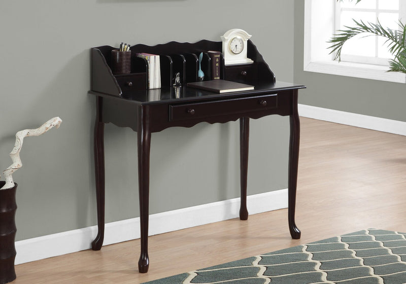 Bureau de style Queen Anne Samantha de 36 po - cerisier foncé